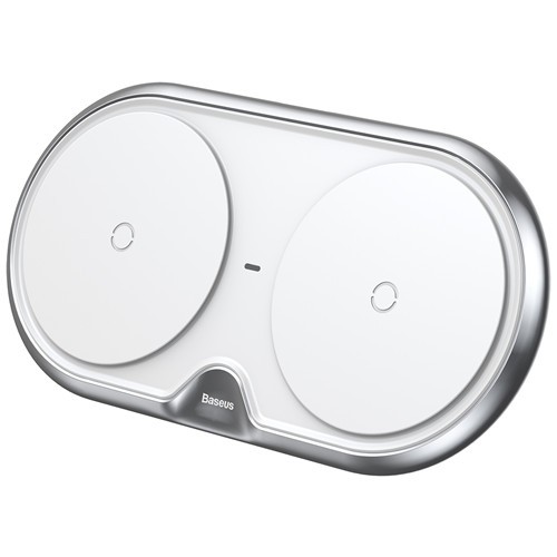 Беспроводное зарядное устройство Baseus Dual Wireless Plastic Style WXSJK-02 White (Белый)