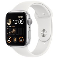 Умные часы Apple Watch Series SE Gen 2 44 мм Silver Aluminium Case, White Sport Band (M/L)