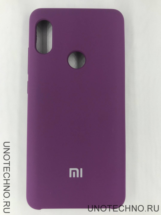 Чехол накладка с логотипом Mi для Xiaomi Redmi Note 7 Фиолетовая