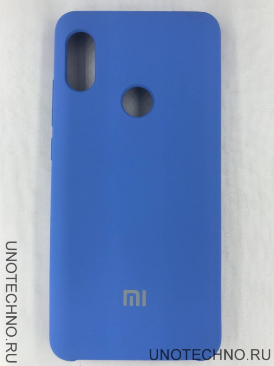 Чехол накладка с логотипом Mi для Xiaomi redmi Note 7 Синяя