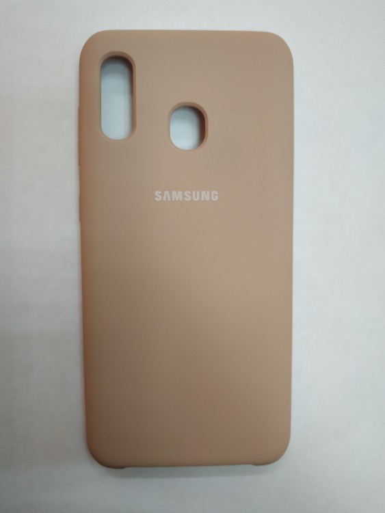 Силиконовая накладка для Samsung Galaxy A30 (Бежевая)