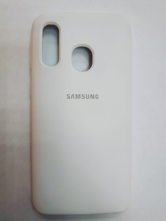 Силиконовая накладка для Samsung Galaxy A40 (Белая)