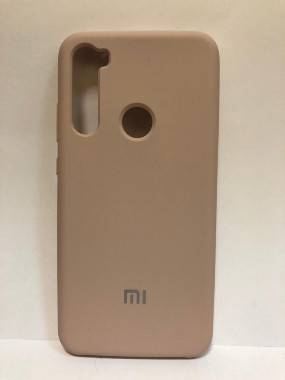 Силиконовая накладка для Xiaomi redmi Note 8 (с логотипом MI бежевая)