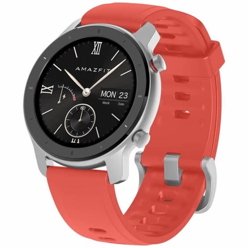 Часы Amazfit GTR 42 мм Aluminium Case, Silicone Strap Coral Red (Красный) EAC