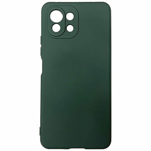 Силиконовая накладка для Xiaomi Mi 11 Lite/ Mi 11 Lite NE Dark Green (Темно-зеленая)