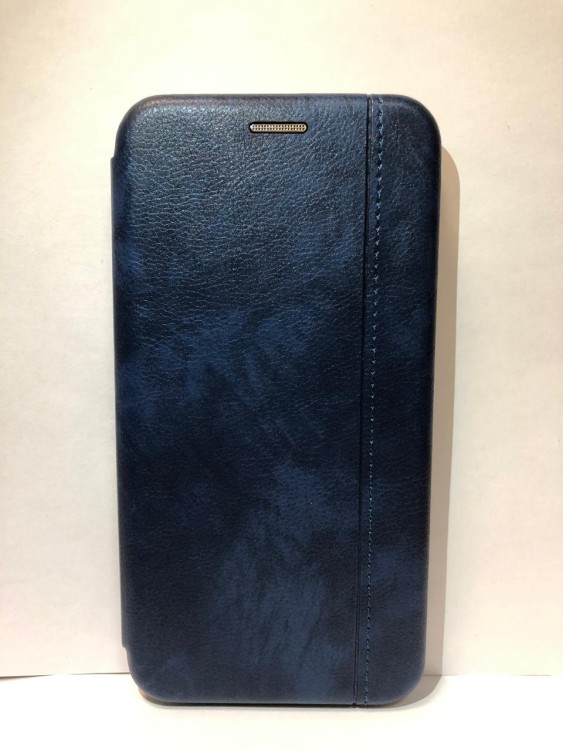 Чехол книжка для Xiaomi redmi Note 8 (Темно-синий) с полоской