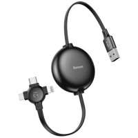 Кабель Baseus Little Octopus 3 in 1 Adjustable Cable 105см CAMLT-AZY01 Black (Черный)