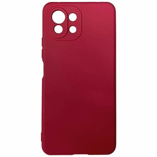 Силиконовая накладка для Xiaomi Mi 11 Lite/ Mi 11 Lite NE Wine Red (Бордовая)