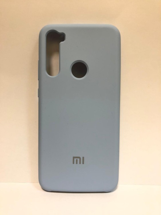 Силиконовая накладка для Xiaomi redmi Note 8 (с логотипом MI светло-голубая)