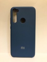 Силиконовая накладка для Xiaomi redmi Note 8 (с логотипом MI тёмно-синий)