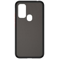 Силиконовая накладка для Samsung Galaxy A21S Skin Feeling (Черная рамка)