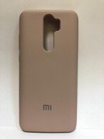 Силиконовая накладка для Xiaomi redmi Note 8 Pro (с логотипом MI бежевая)