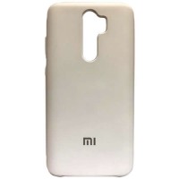 Силиконовая накладка для Xiaomi Redmi Note 8 Pro с логотипом Mi White (Белая)
