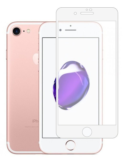 Защитное Стекло iPhone 8 5D белая рамка