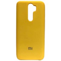 Силиконовая накладка для Xiaomi Redmi Note 8 Pro с логотипом Mi Yellow (Жёлтая)