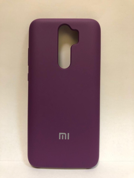 Силиконовая накладка для Xiaomi redmi Note 8 Pro (с логотипом MI фиолетовая)