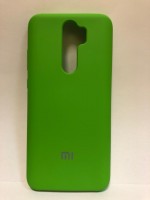 Силиконовая накладка для Xiaomi redmi Note 8 Pro (с логотипом MI ярко-зелёный)