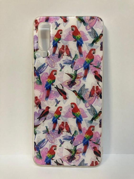 Силиконовая накладка для Samsung Galaxy A70 Цветная (Винил)