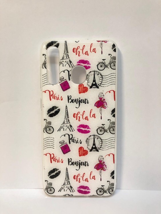 Силиконовая накладка для Samsung Galaxy A20 Цветная (Винил)