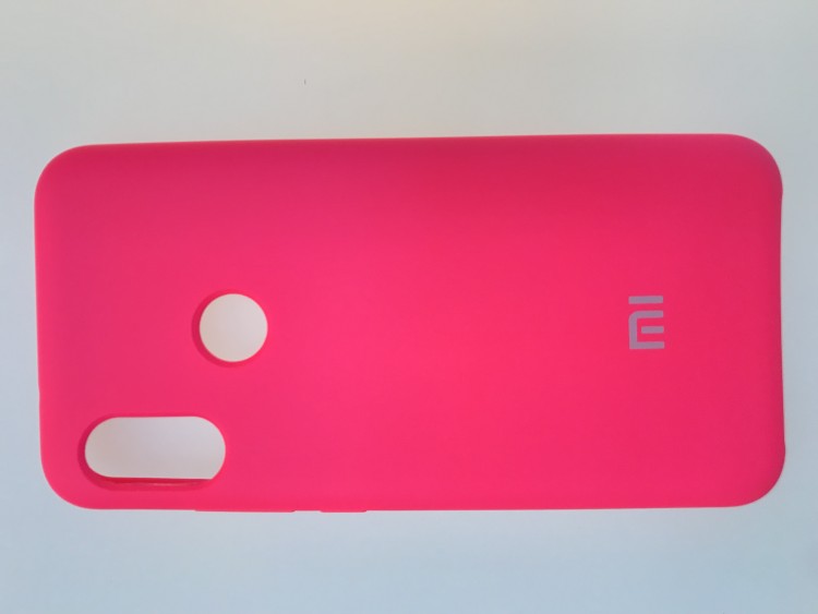 Силиконовая накладка с логотипом Mi для Xiaomi Mi A2 lite/6 pro (розовая)