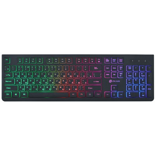 Клавиатура Oklick 440ML Slim LED USB Black (Черная)