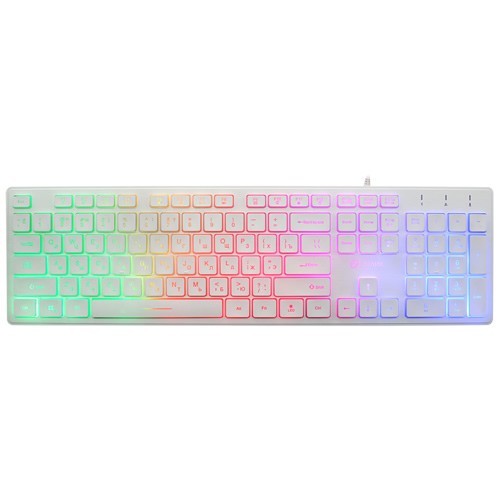 Клавиатура Oklick 550ML Slim Multimedia LED USB White (Белая)