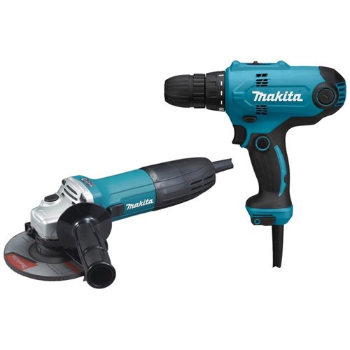 Набор сетевого инструмента Makita DK0121 (дрель DF0300 + УШМ GA5030) EAC