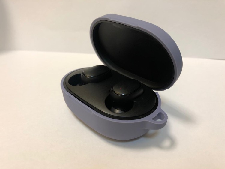 Силиконовый чехол для беспроводных наушников Xiaomi AirDots/Redmi AirDots (Blue) Голубой