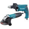 Набор сетевого инструмента Makita DK0123 (ударная дрель HP1630 + УШМ GA5030) EAC