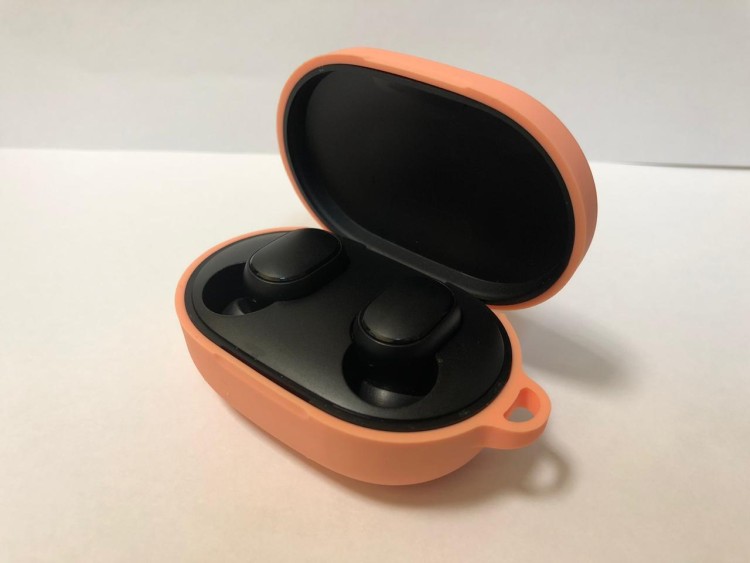 Силиконовый чехол для беспроводных наушников Xiaomi AirDots/Redmi AirDots (Pink) Розовый