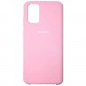Силиконовая накладка для Samsung Galaxy S20+ с логотипом Pink (Розовая)